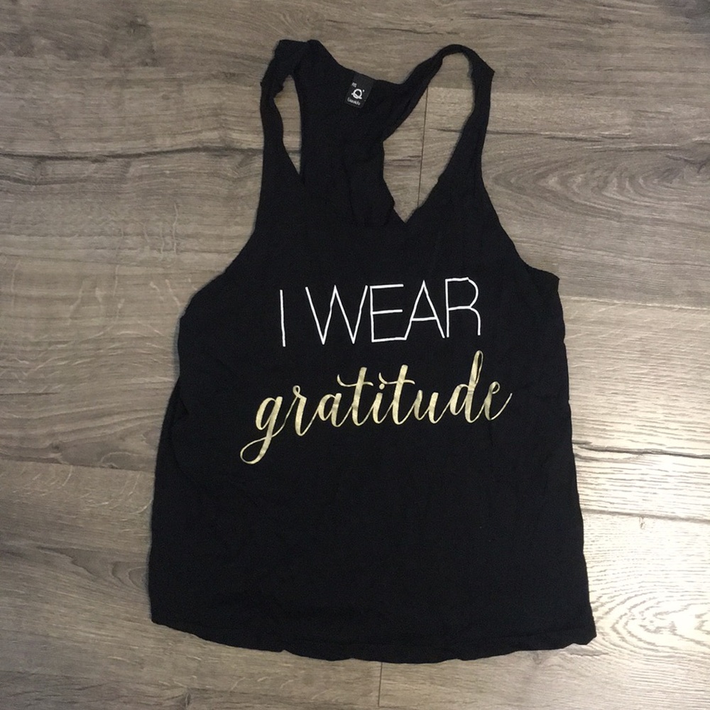 Black gratitude tank
